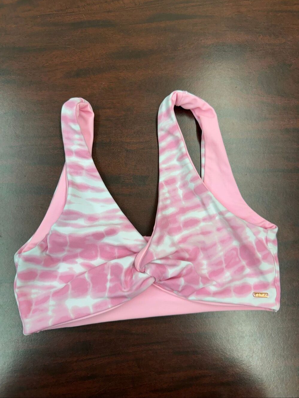 Victoria’s Secret PINK Reversible Pink and White Bikini Top Size X-Small